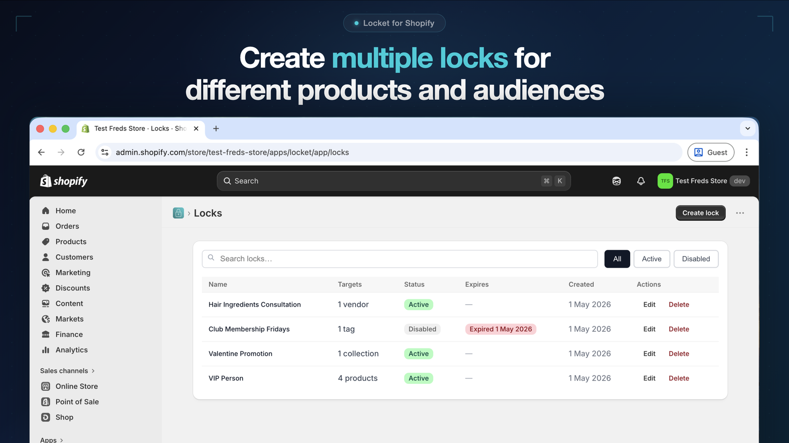 Multiple named locks for different audiences